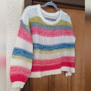Vibrant Multicolor Striped Women's Sweater